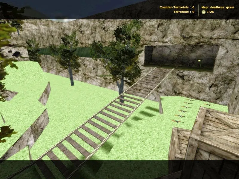 deathrun_grass для CS 1.6: deathrun-карта, равновесие команд, .nav для ботов, оптимизация wpoly/epoly - скриншот 1