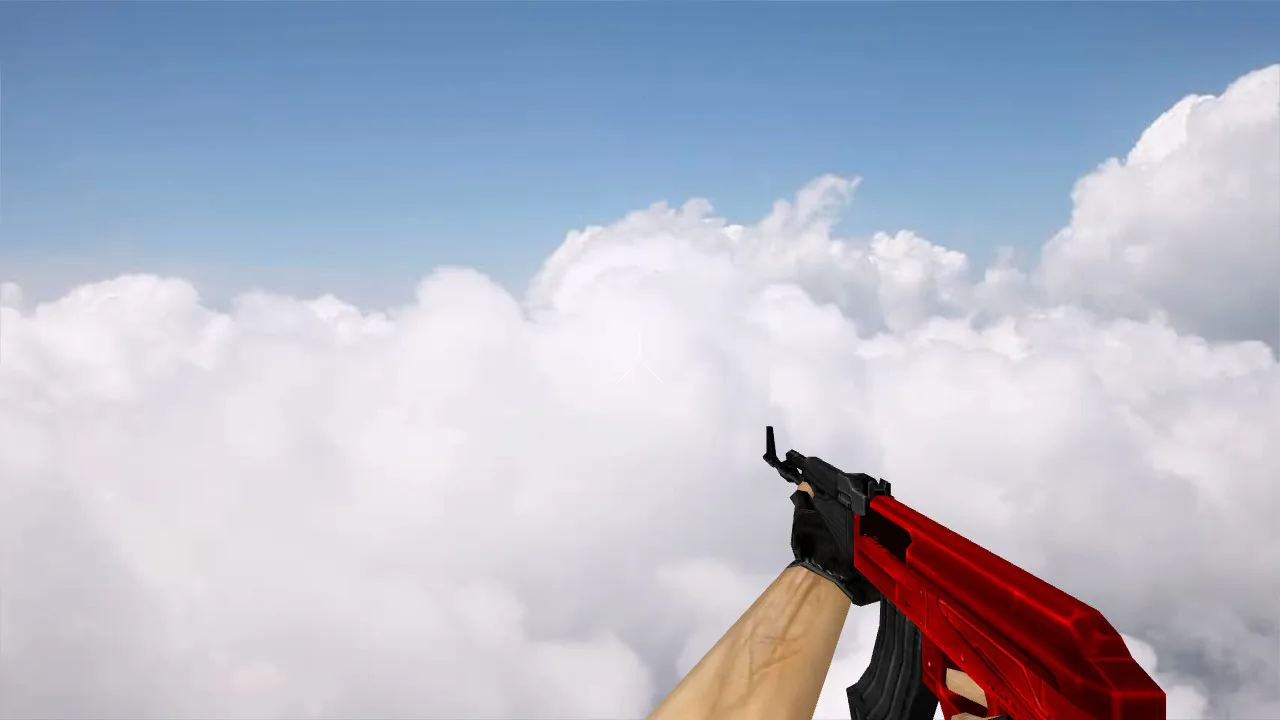 Модель v_ p_ w_ «Default AK-47 Ultimate Red» для CS 1.6: звуки, анимация осмотра, текстуры и настройка - скриншот 1