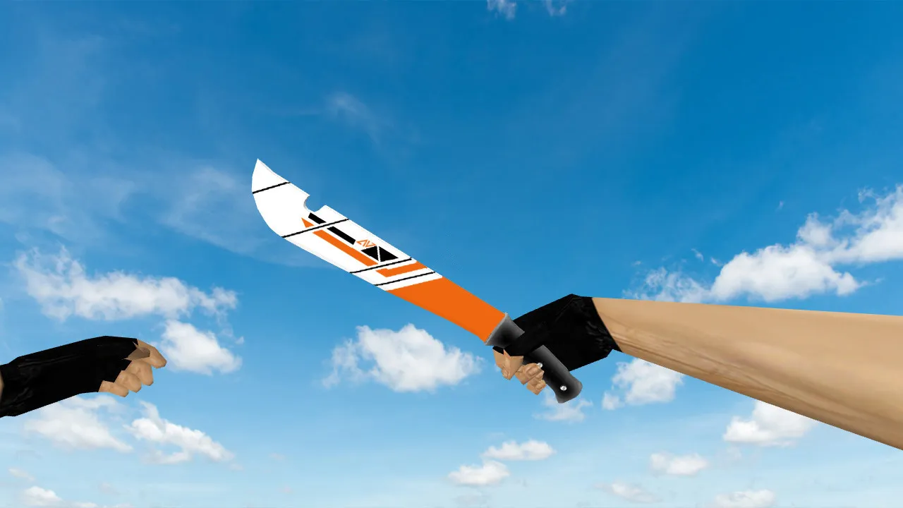 Модель ножа Machete «Азимов» для CS 1.6: v_, p_, w_ версии, звук, анимация осмотра и качественные текстуры - скриншот 3
