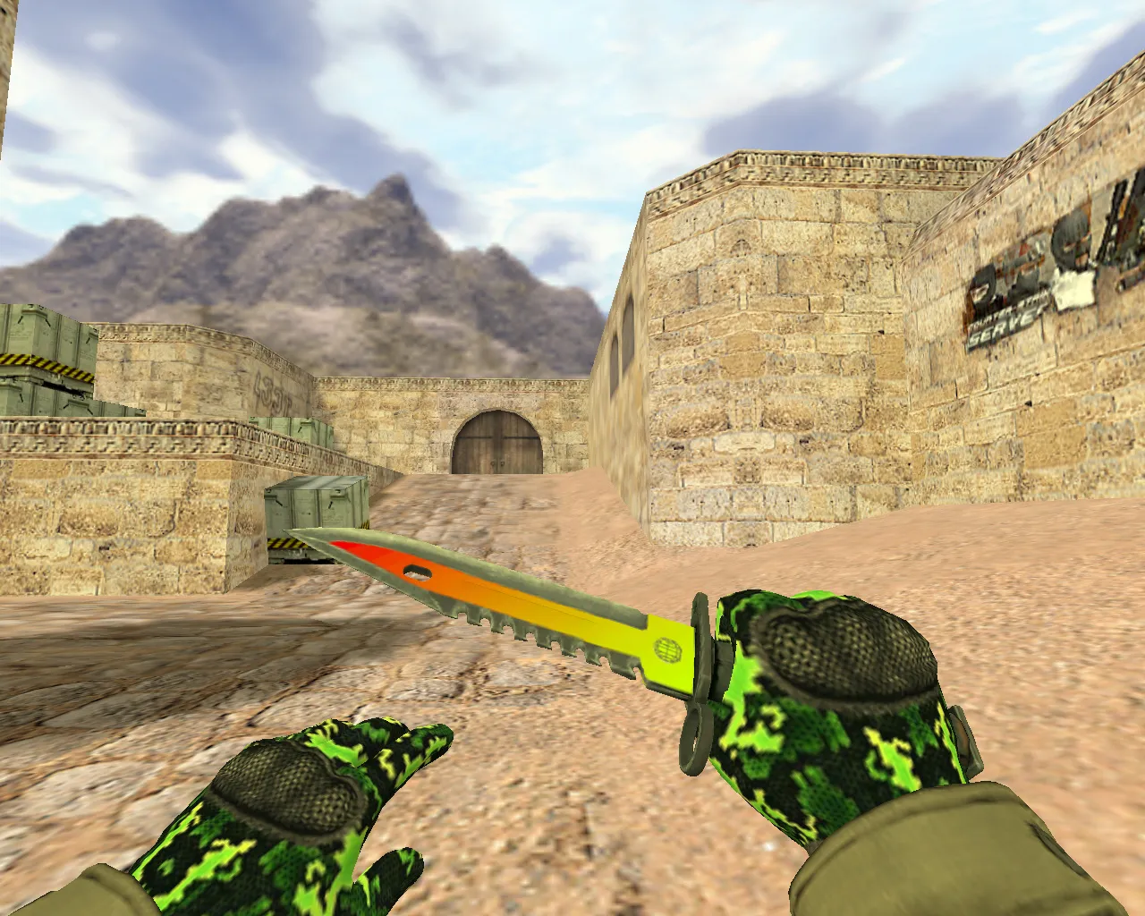 Модель v_knife M9 «Неоновый свет» для CS 1.6: звук, анимация осмотра и качество текстур - скриншот 3