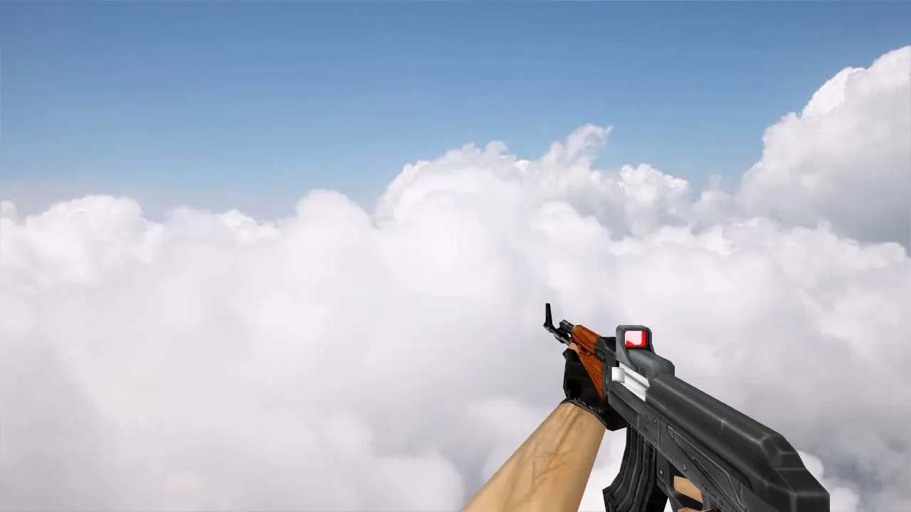 Default AK-47 Holo v_ модель для CS 1.6: p_ w_ файлы, звук, анимация осмотра, текстуры и настройка — скриншот 1