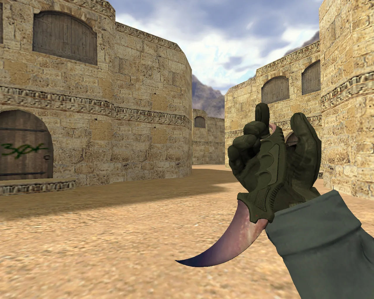Модель v_knife «Керамбит Галактика» для CS 1.6: p_ и w_ версии, звуки, анимация осмотра, текстуры и качество - скриншот 1