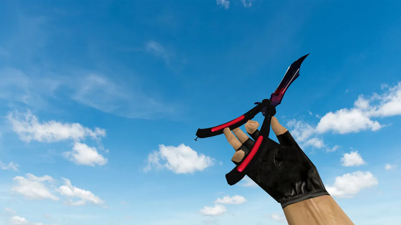 Модель v_, p_, w_ ножа Butterfly Knife Doppler Phase-3 для CS 1.6: звук, анимация осмотра, текстуры и настройка — скриншот 1