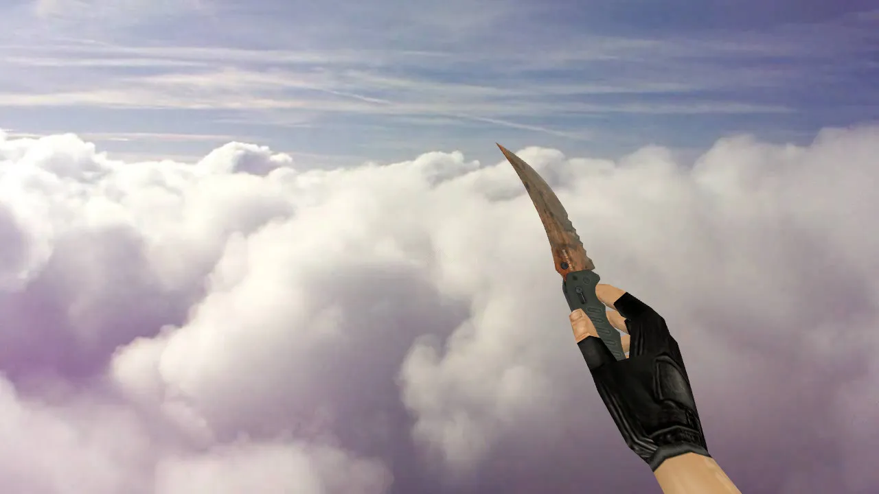 Модель ножа Flip Knife Rust and Dirt для CS 1.6: v_, p_, w_ модели, звуки, анимация осмотра и качество текстур - скриншот 2