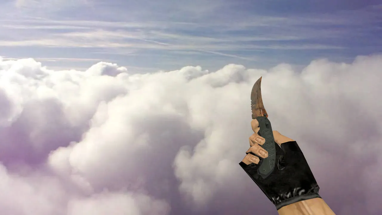 Модель ножа Flip Knife Rust and Dirt для CS 1.6: v_, p_, w_ модели, звуки, анимация осмотра и качество текстур - скриншот 1
