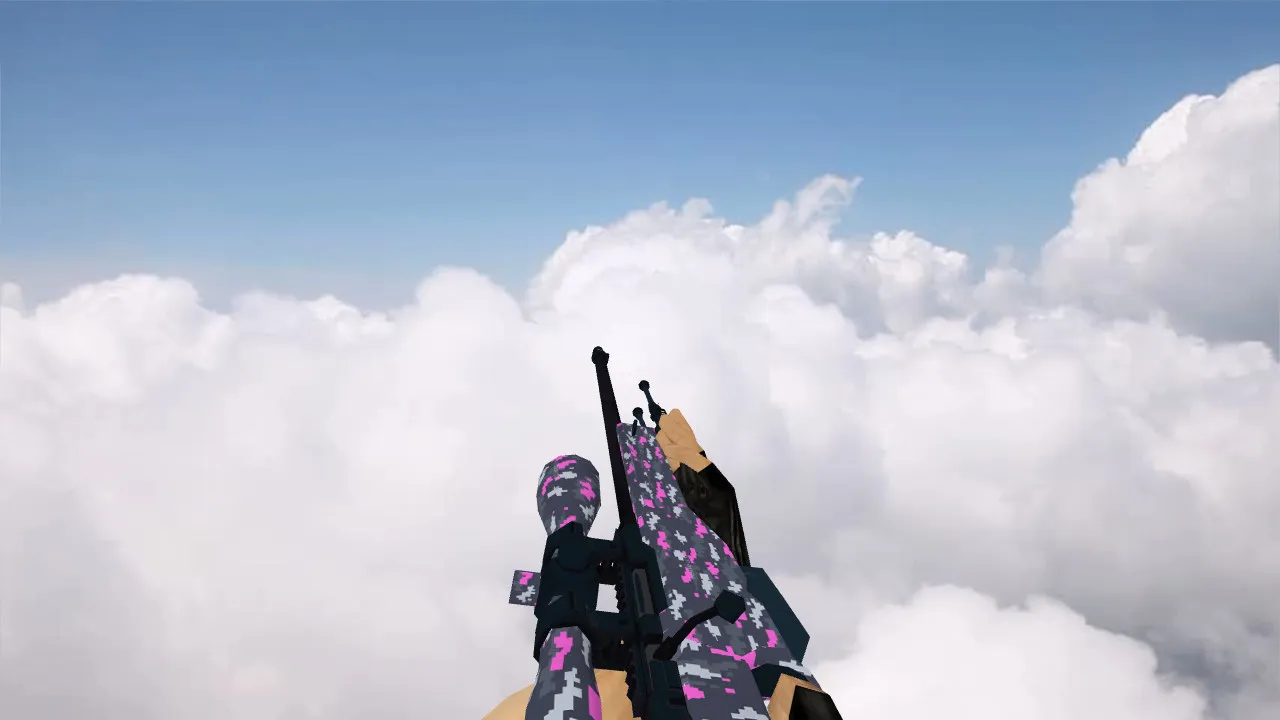 AWP Пиксельный камуфляж Розовый для CS 1.6 - Уникальная модель - скриншот 2