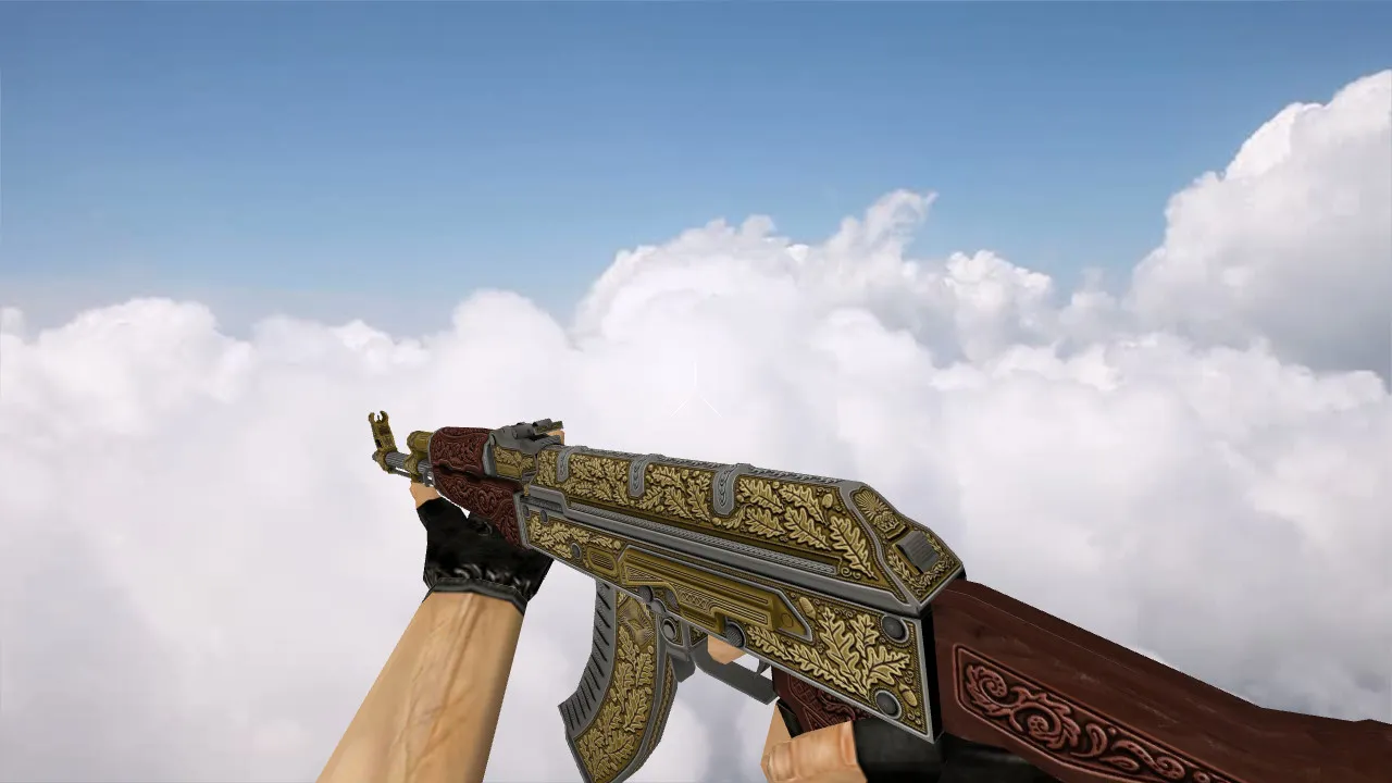 Модель v_ak47 «AK-47 Royal Platinum Gold» для CS 1.6: p_ и w_ версии, звуки, анимация осмотра - скриншот 2