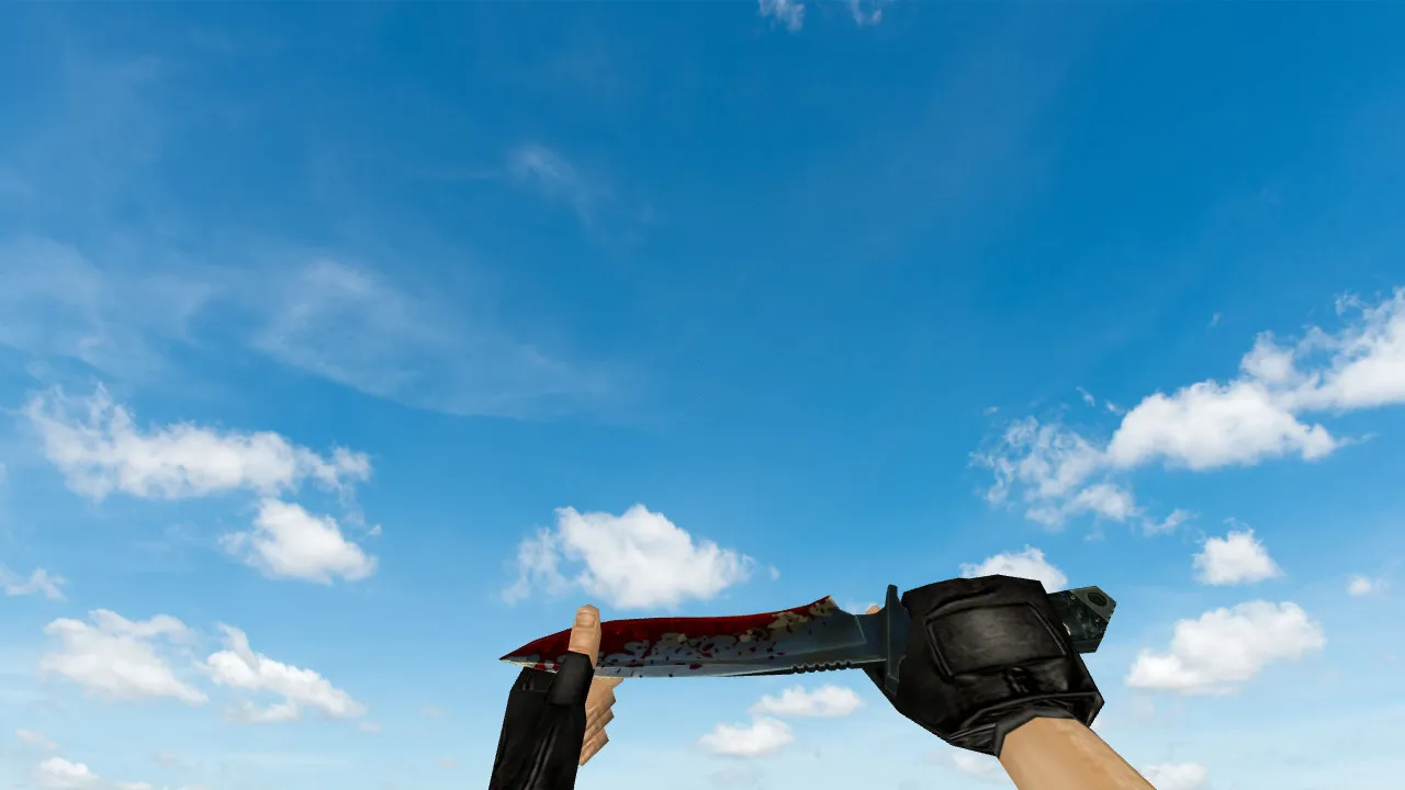 Модель «Bloody Default Knife» для CS 1.6: v_ и p_ модели, звуки, анимация осмотра и качество текстур - скриншот 2