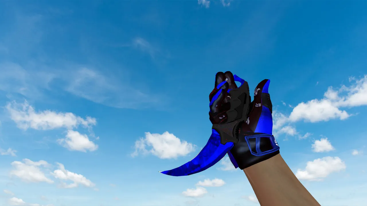 Модель ножа Керамбит «Doppler Sapphire» для CS 1.6: v_ p_ w_ модели, звуки, анимация осмотра и качество текстур - скриншот 1
