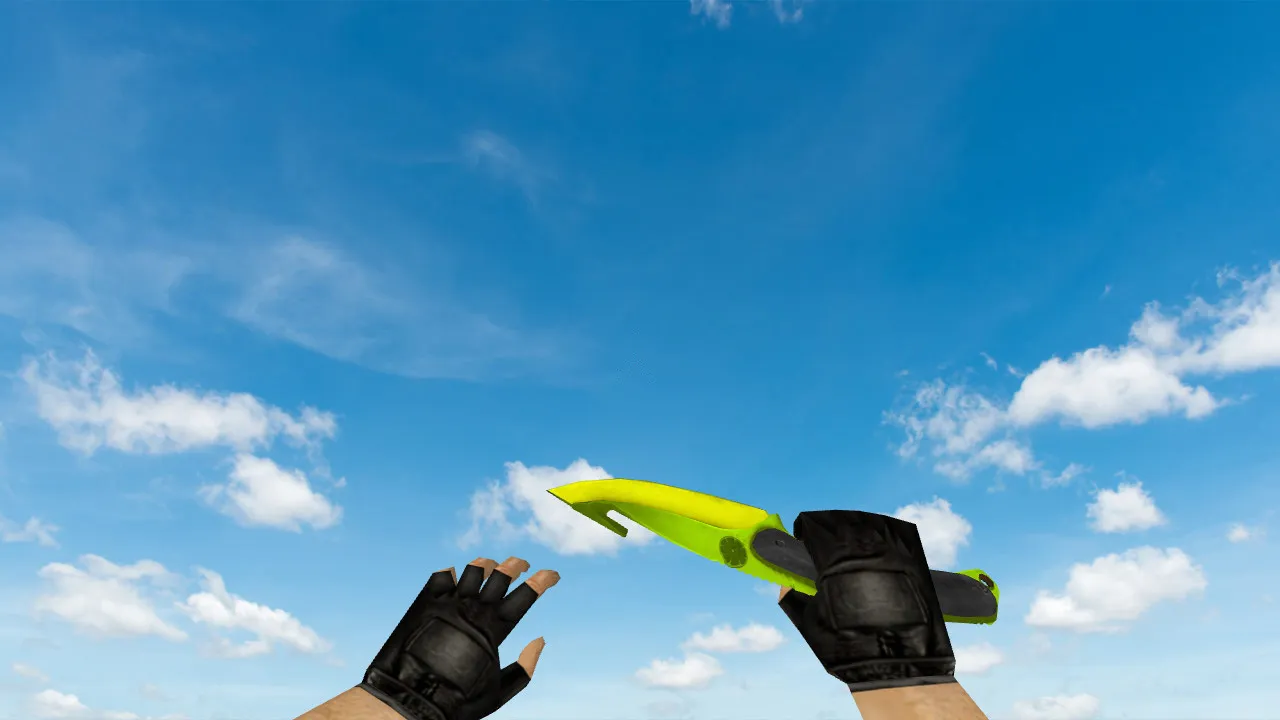Модель «Gut Knife Hecklux Lime» v_ для CS 1.6: p_ и w_ файлы, звуки, анимация осмотра, текстуры - скриншот 3