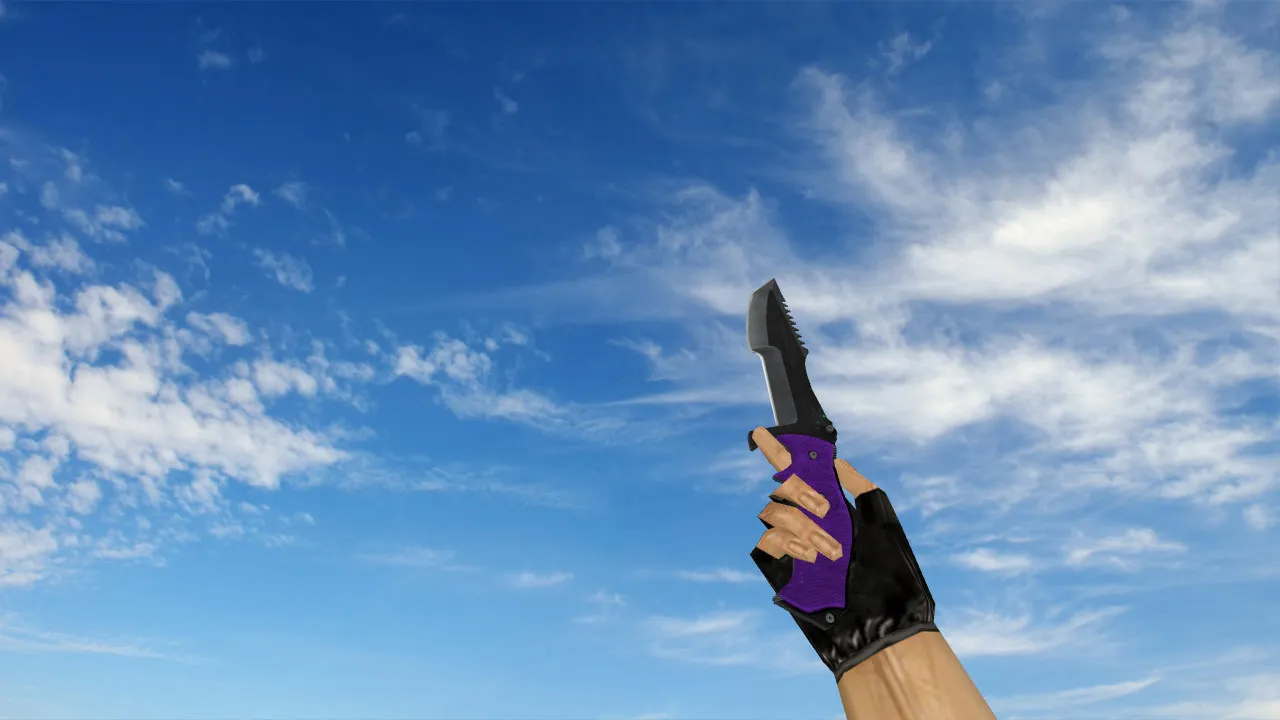Модель охотничьего ножа Knife «Ультрафиолет» для CS 1.6: v_, p_, w_, звук, анимация осмотра, текстуры - скриншот 1