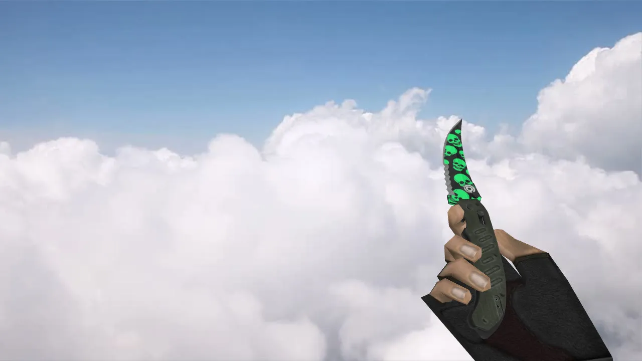 Модель «Flip Knife Skull Pattern» v_knife для CS 1.6: версии p_ и w_, звук, анимация осмотра и качество текстур - скриншот 1