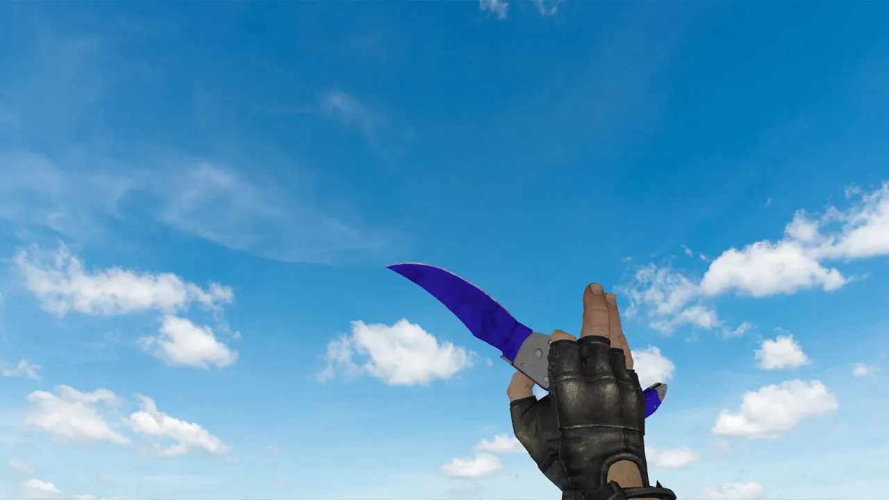 Модель ножа «Falchion Sapphire» v_ для CS 1.6: звуки, анимация осмотра, качество текстур и точные хитбоксы - скриншот 2