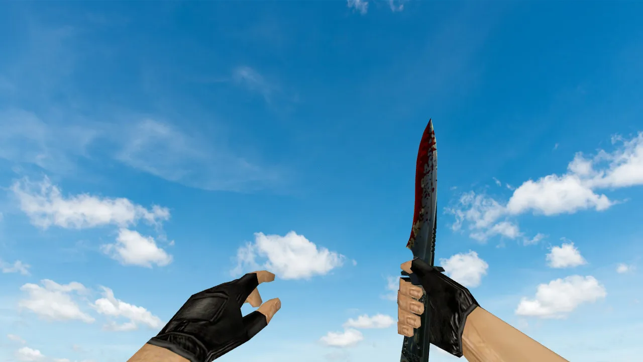 Модель «Bloody Default Knife» для CS 1.6: v_ и p_ модели, звуки, анимация осмотра и качество текстур - скриншот 1