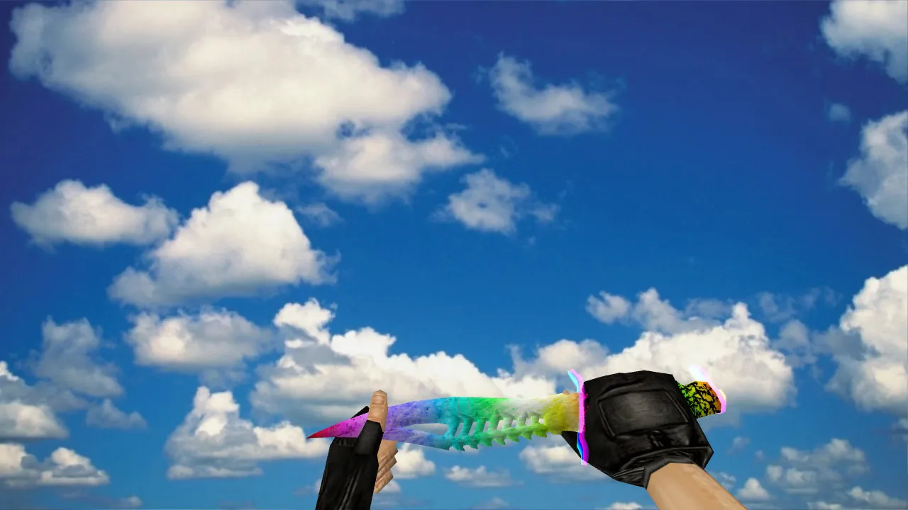Модель ножа «Nautilus Rainbow» v_ + w_ для CS 1.6: звук, анимация осмотра, текстуры и hitbox - скриншот 2
