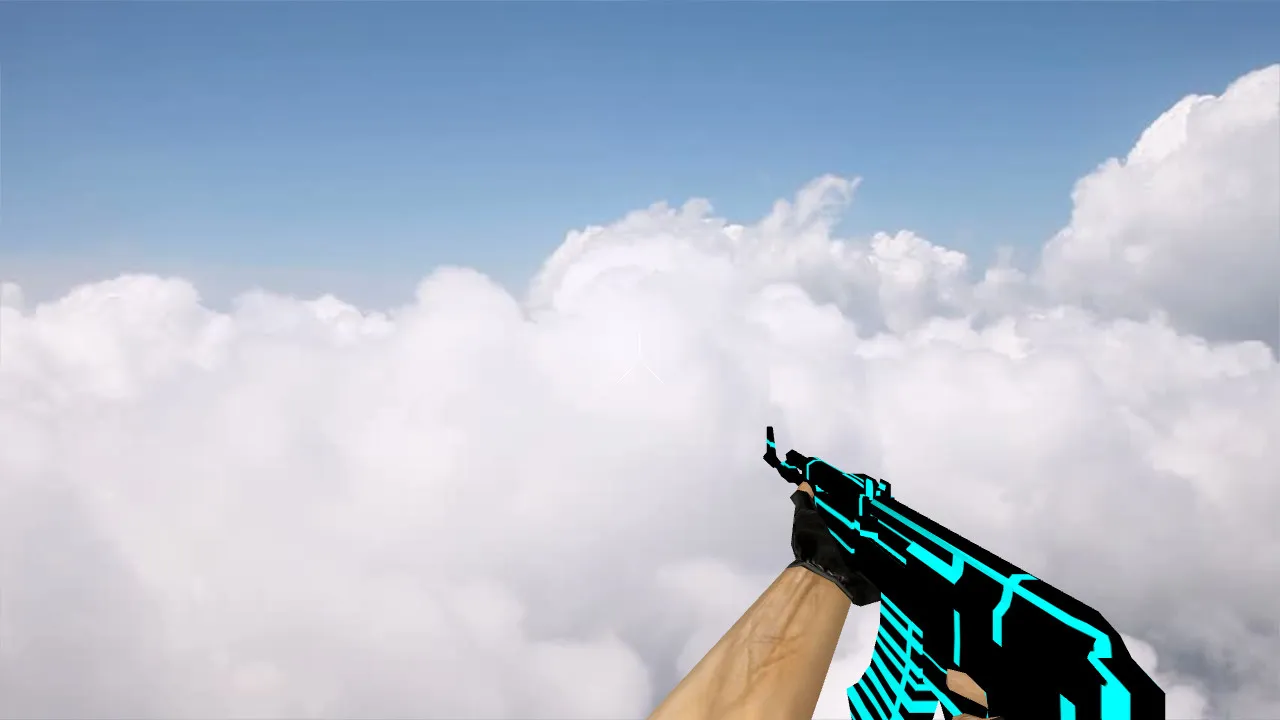 Модель «Default AK-47 Blue Lines» v_model для CS 1.6: звуки, анимация осмотра, текстуры и качество - скриншот 1