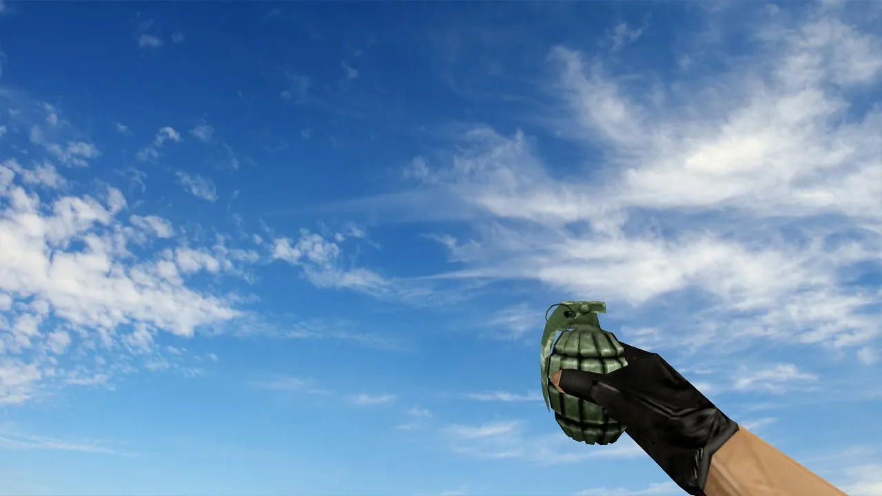 Модель «Half-Life Frag Grenade» для CS 1.6: v_ / p_ / w_ граната, звуки, анимация осмотра, текстуры — скриншот 1
