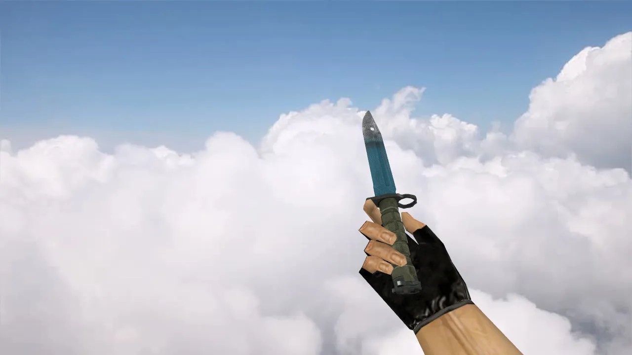 Нож «Bayonet Bark Beetle Blue» v_ для CS 1.6: p_ и w_ модели, анимации осмотра, звуки, текстуры — скриншот 1