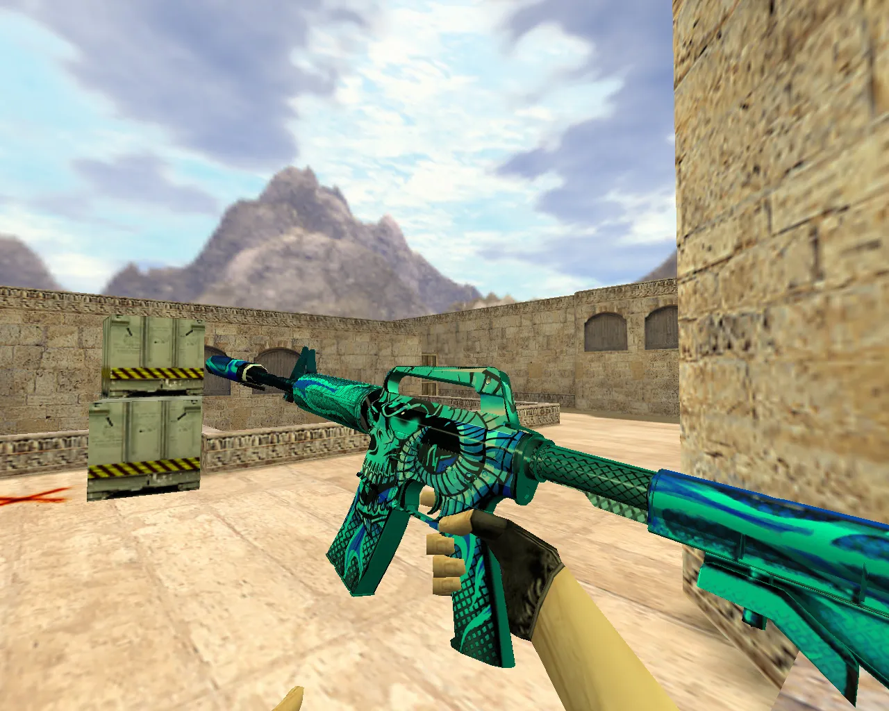 Модель M4A1 Eske v_ p_ w_ для CS 1.6: звуки, анимация осмотра, качественные текстуры - скриншот 1