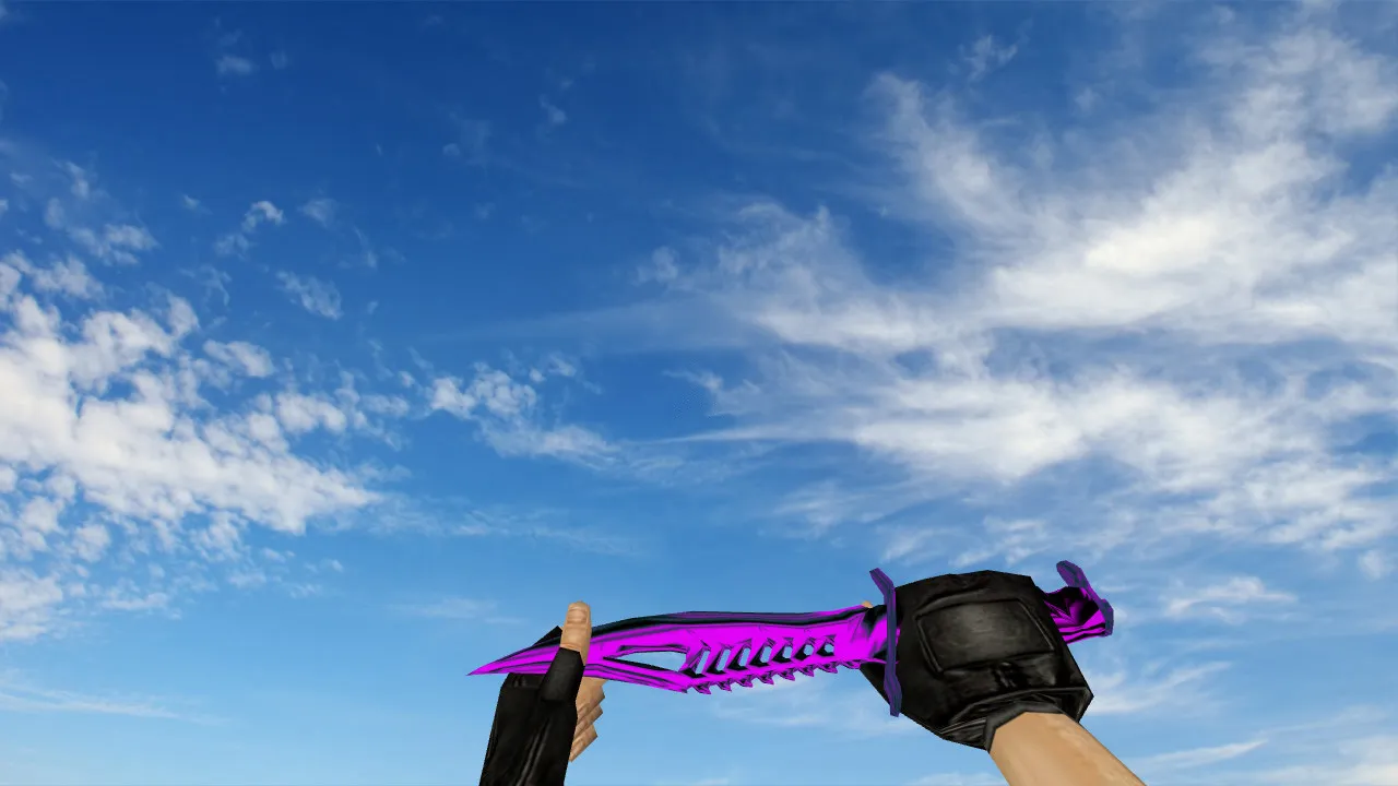 Модель ножа v_knife Nautilus Chrome Magenta для CS 1.6: звуки, анимация осмотра, качество текстур и настройка в игре — скриншот 1