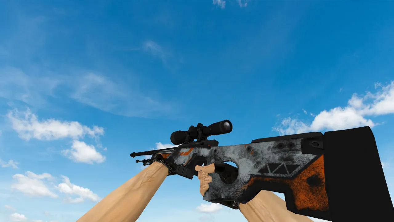 Модель AWP Asiimov Поношенное для CS 1.6 - Высокое качество - скриншот 1