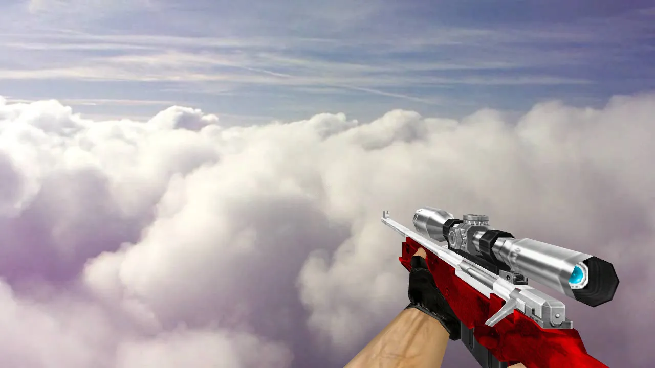 Модель Default AWP Silver Red Camo для CS 1.6 без вирусов и рекламы - скриншот 1