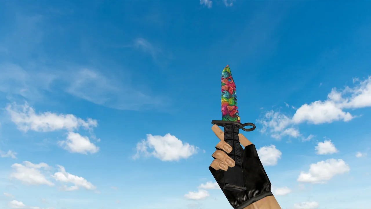 Модель ножа v_knife M9 Bayonet Nathlose для CS 1.6: p_ и w_ модели, звуки, анимация осмотра, текстуры - скриншот 1