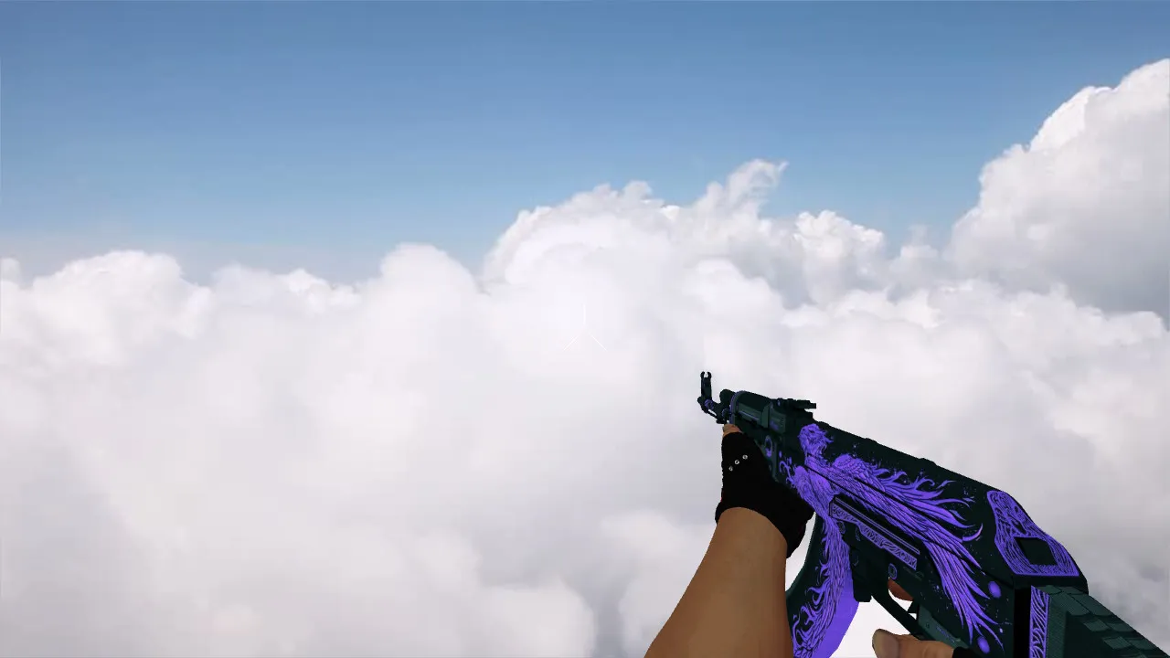 Модель v_ AK-47 Phoenix Rise Purple для CS 1.6: p_, w_ модели, звуки, анимация осмотра — скриншот 4