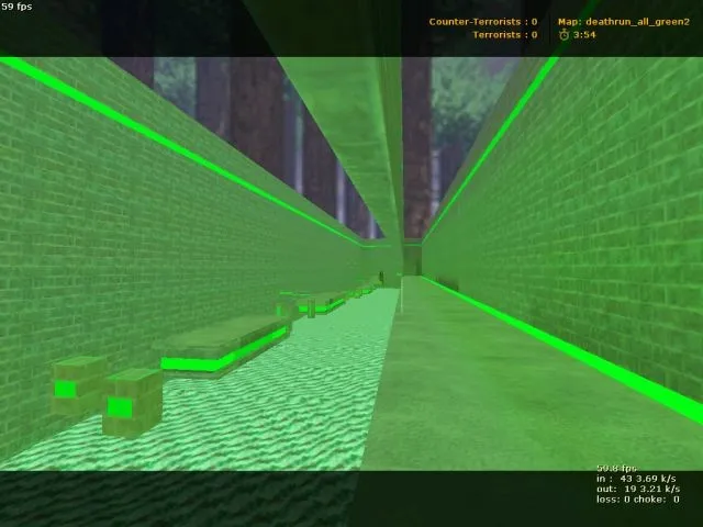 deathrun_all_green2 для CS 1.6: deathrun-карта, зоны T/CT, боты и оптимизация - скриншот 1