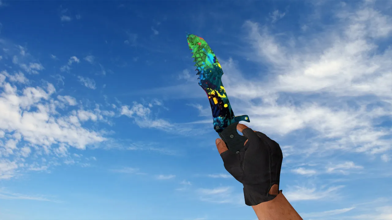 Модель ножа Huntsman Knife Paintsplash v_ для CS 1.6: звуки, анимация осмотра, v_/p_/w_ и текстуры - скриншот 2