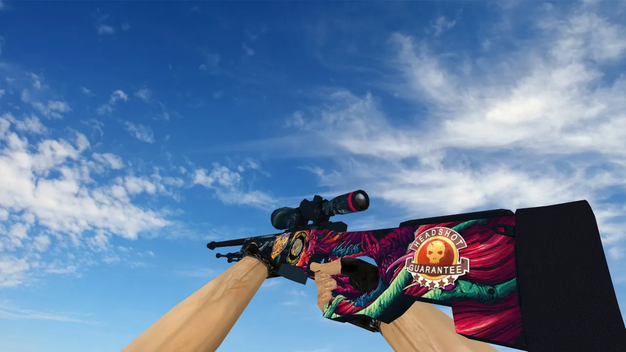 Модель AWP «Скоростной зверь» с наклейками для CS 1.6 — скриншот 1
