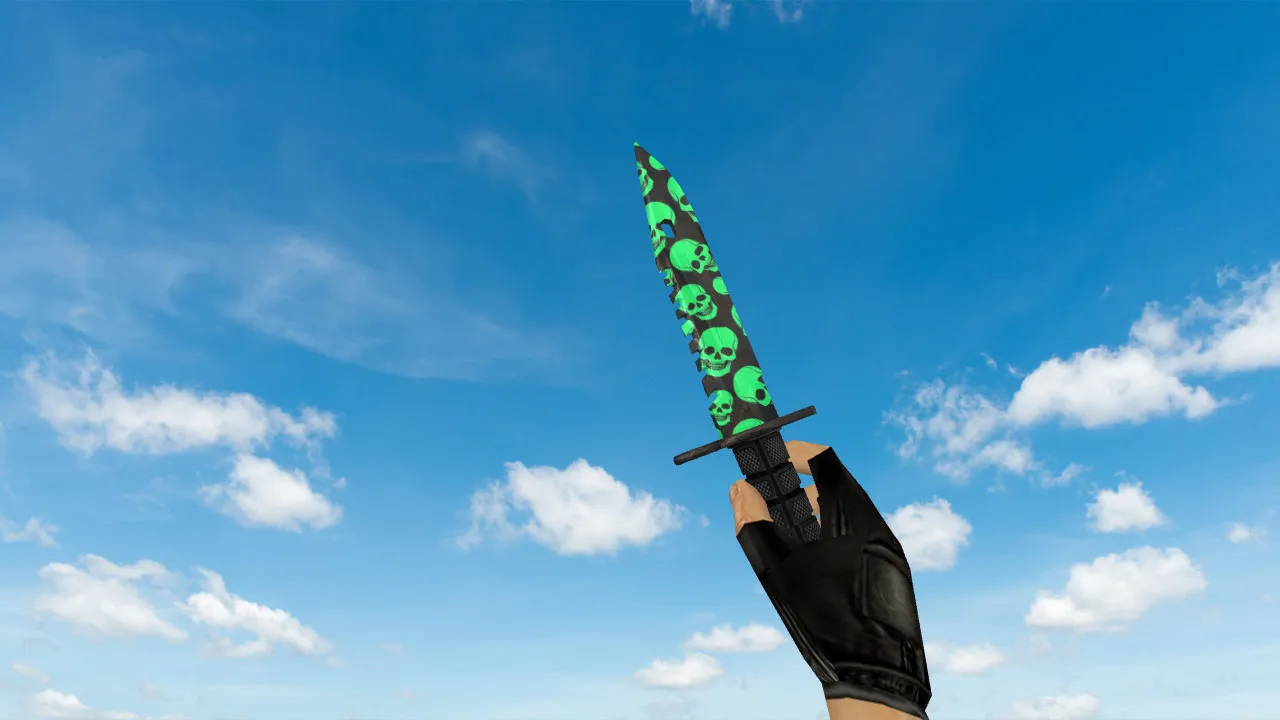 Модель ножа «M9 Bayonet Skull Pattern» для CS 1.6: v_, p_, w_ модели, звуки, анимация осмотра и текстуры - скриншот 2
