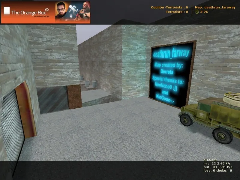 Карта deathrun_faraway для CS 1.6: ловушки, роли, точки для терроров и контров, боты и .nav, оптимизация - скриншот 2