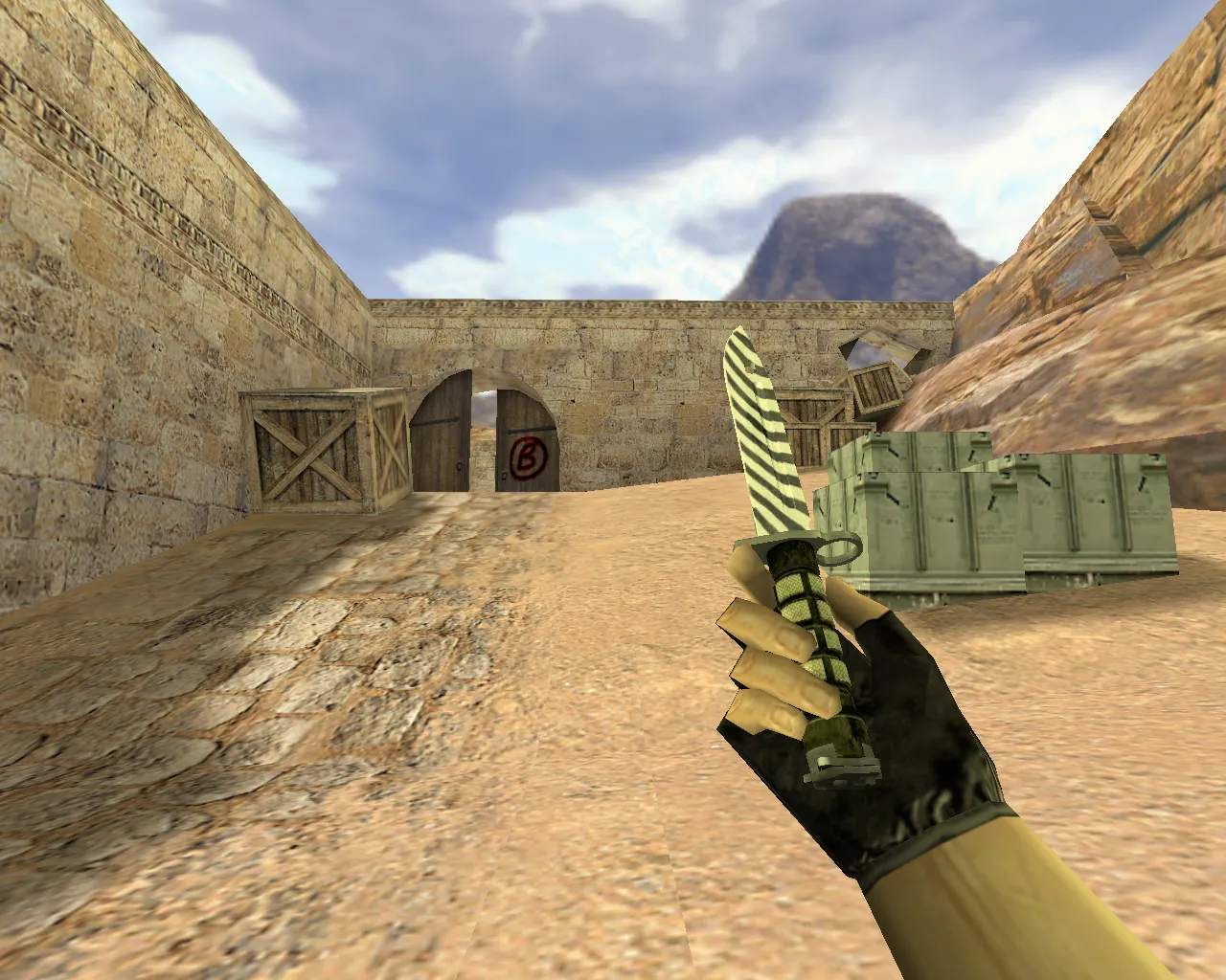 Модель «Штык-нож Зебра» v_ для CS 1.6: p_ и w_ слоты, звук, анимации осмотра, текстуры и FPS - скриншот 2