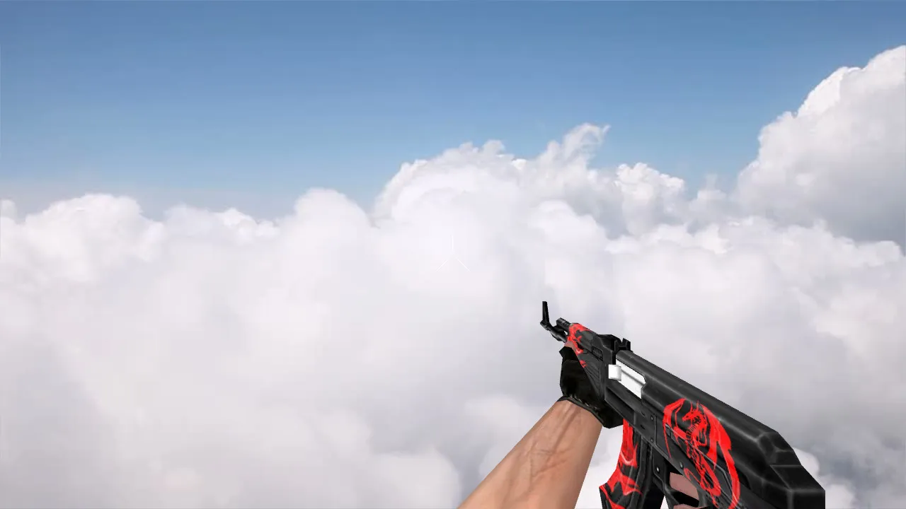 Модель v_ и p_ AK-47 Red Dragon для CS 1.6: звуки, анимация осмотра, текстуры и настройка - скриншот 1