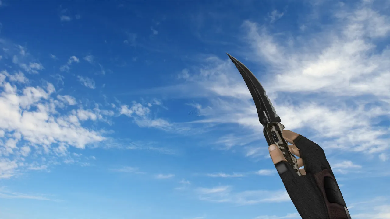 v_ и p_ модель складного ножа «Черный глянец» для CS 1.6: звуки, анимация осмотра и качество текстур - скриншот 2