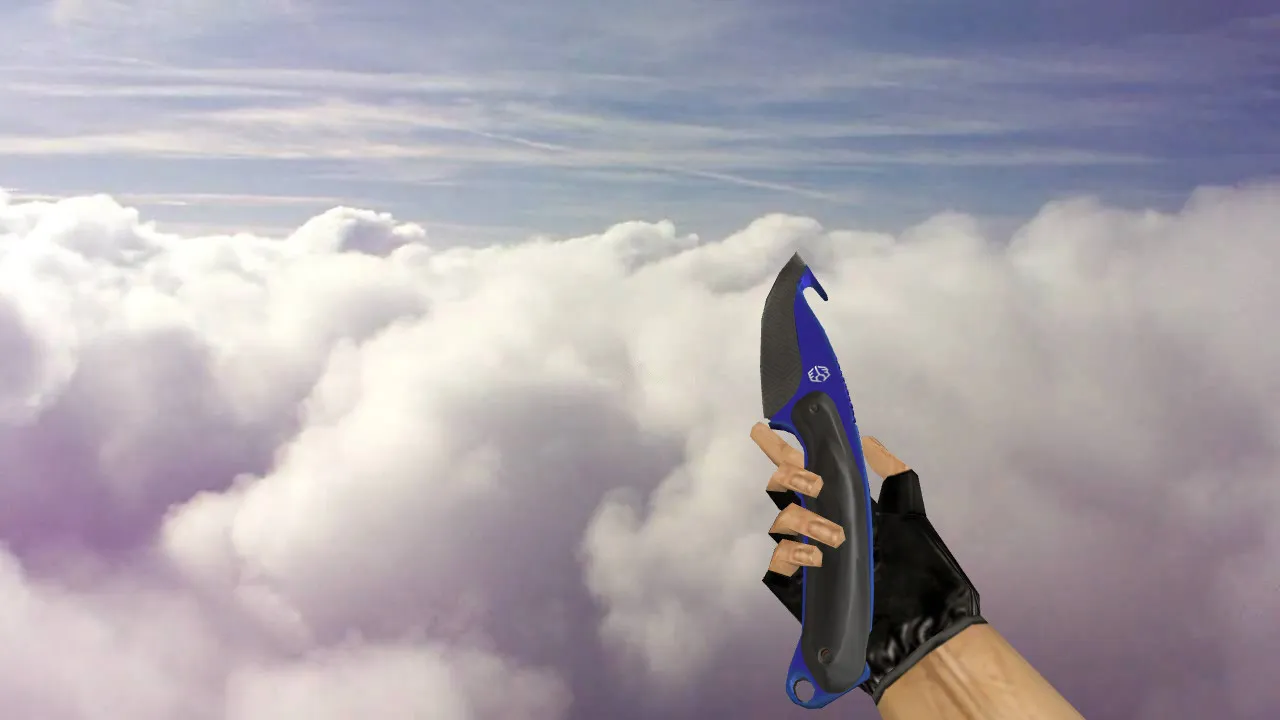 Gut Knife Automatic Blue v_ модели для CS 1.6: звуки, анимация осмотра, качество текстур и настройка под сервер - скриншот 1