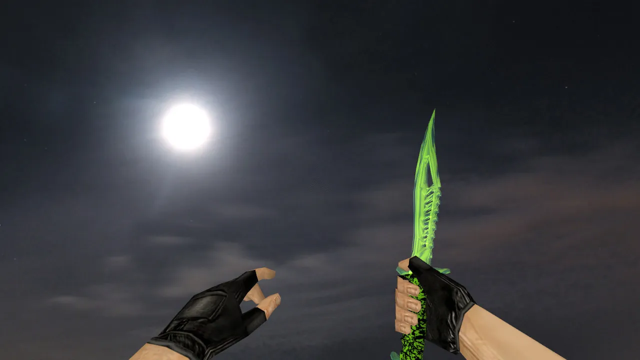 Нож «Nautilus Transparent Green» v_knife p_knife w_knife для CS 1.6: звуки, анимация осмотра, текстуры - скриншот 1