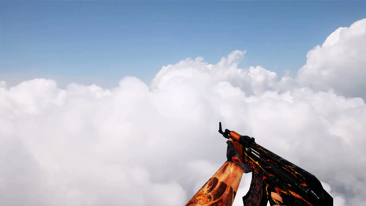 Модель v_ и p_ Default AK-47 Fire для CS 1.6: звуки, анимация осмотра, текстуры, установка в папку models — скриншот 1