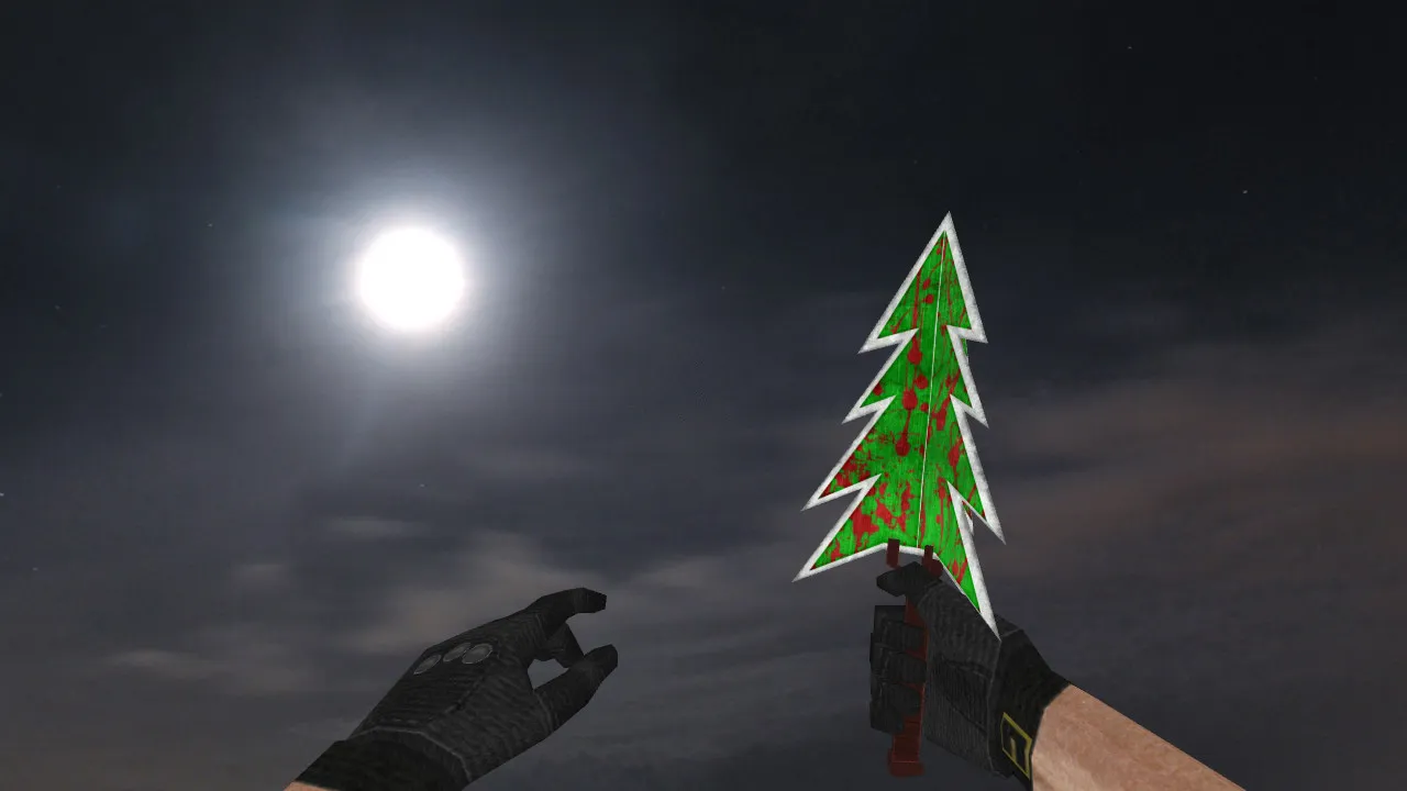Модель ножа «Ёлка» v_knife для CS 1.6: p_ и w_ версии, звук, анимация осмотра, текстуры - скриншот 1