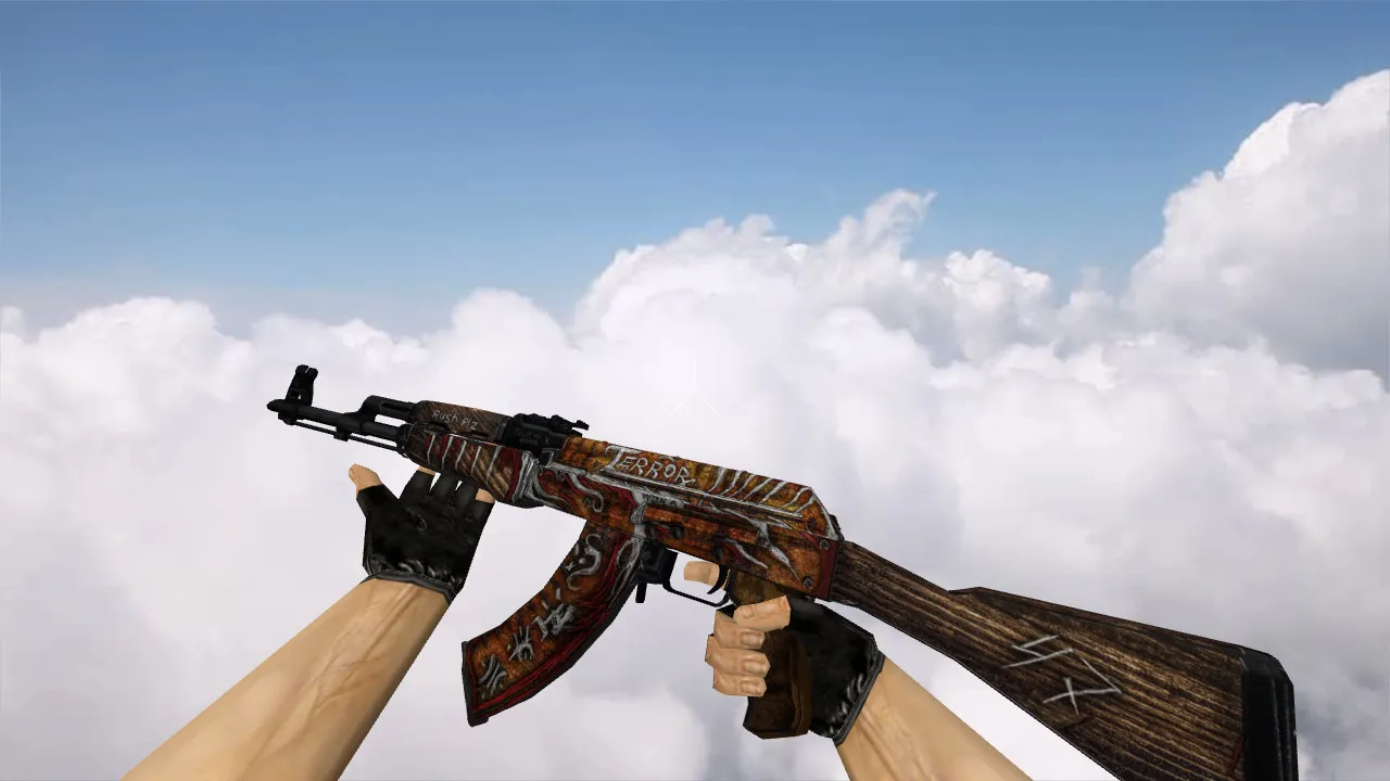 Модель v_ak47 АК-47 Scarecrow для CS 1.6: p_ и w_ версии, звук, анимация осмотра, текстуры - скриншот 1