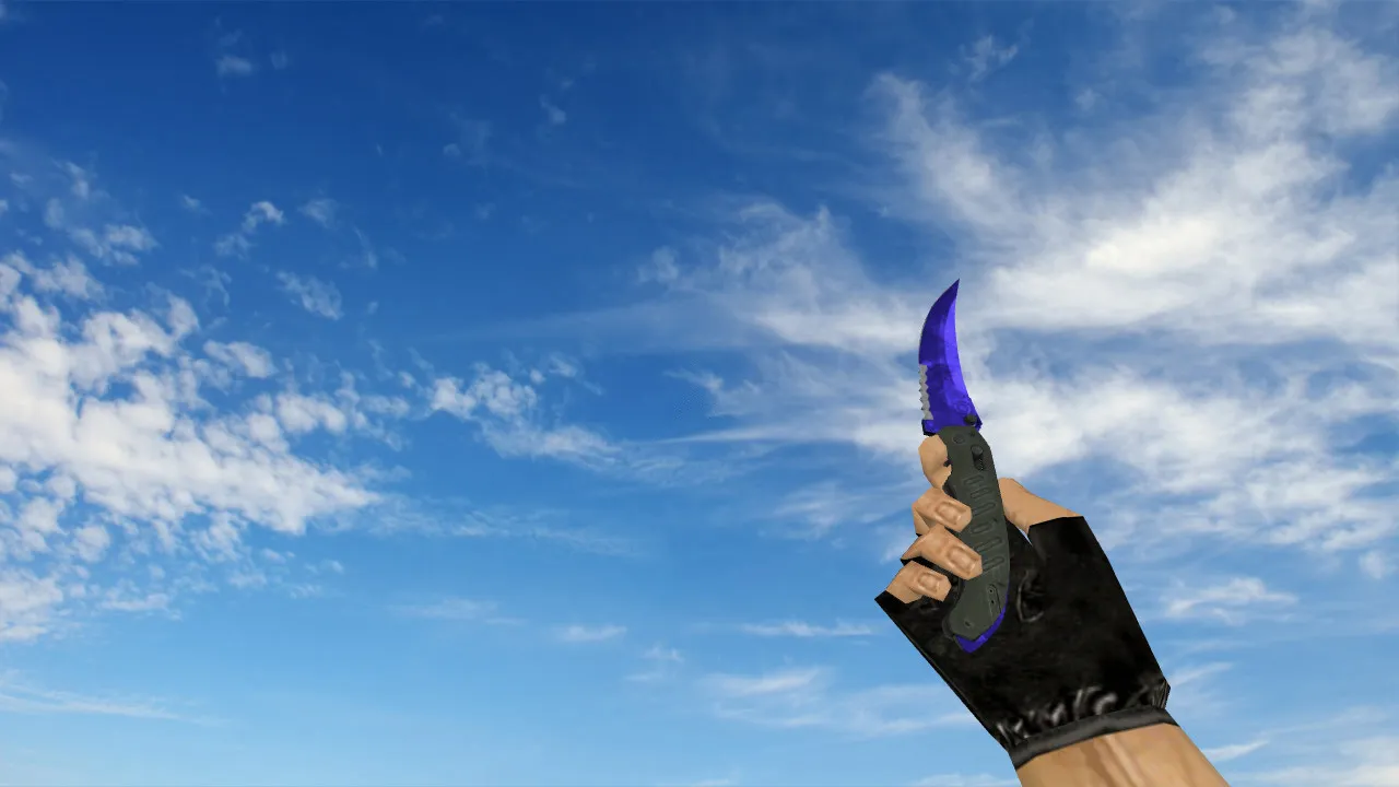 Складной нож Doppler Sapphire v_model для CS 1.6: p_ и w_ модели, звук, анимация осмотра, текстуры - скриншот 1