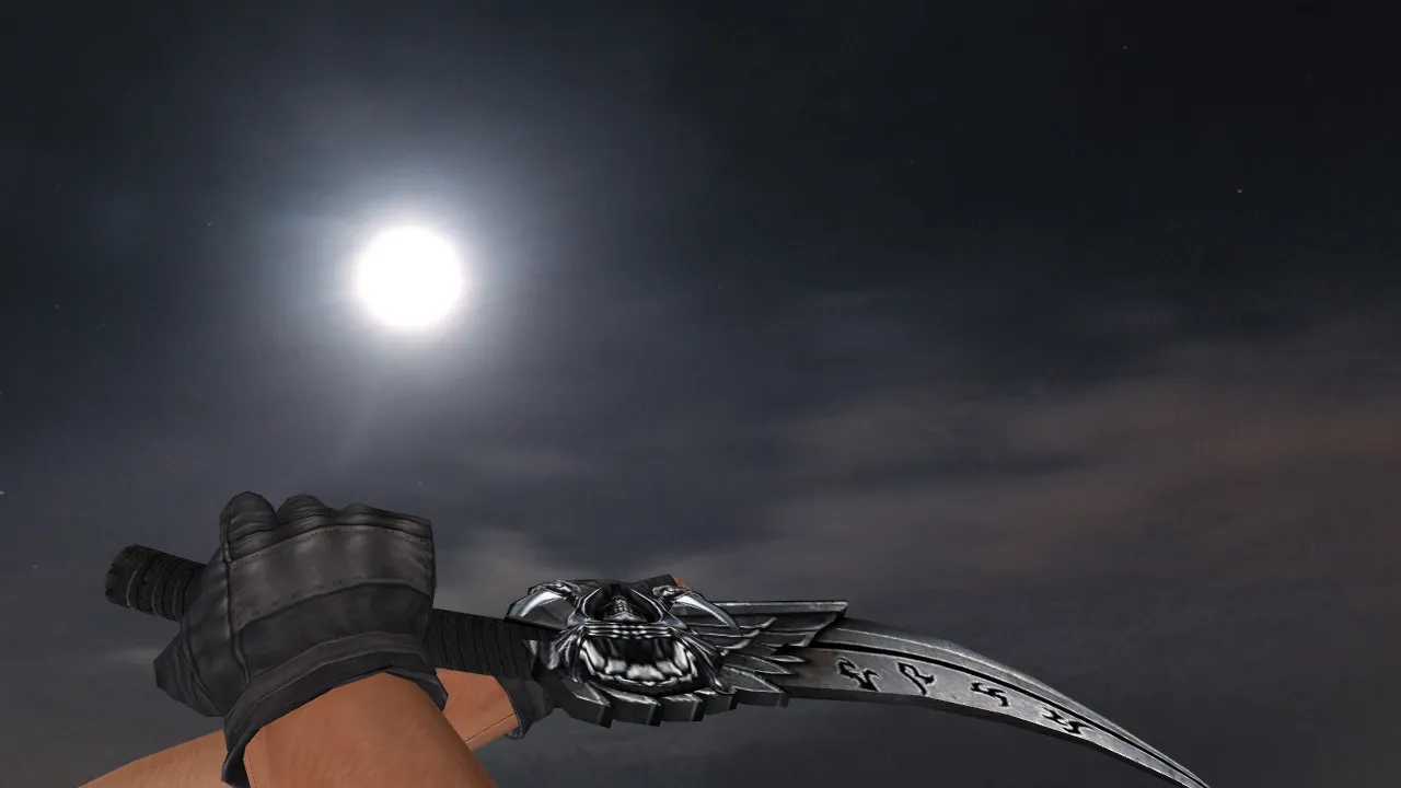 Нож Combat Thanatos для CS 1.6: v_, p_, w_ модели, звук, анимация осмотра и качество текстур - скриншот 1