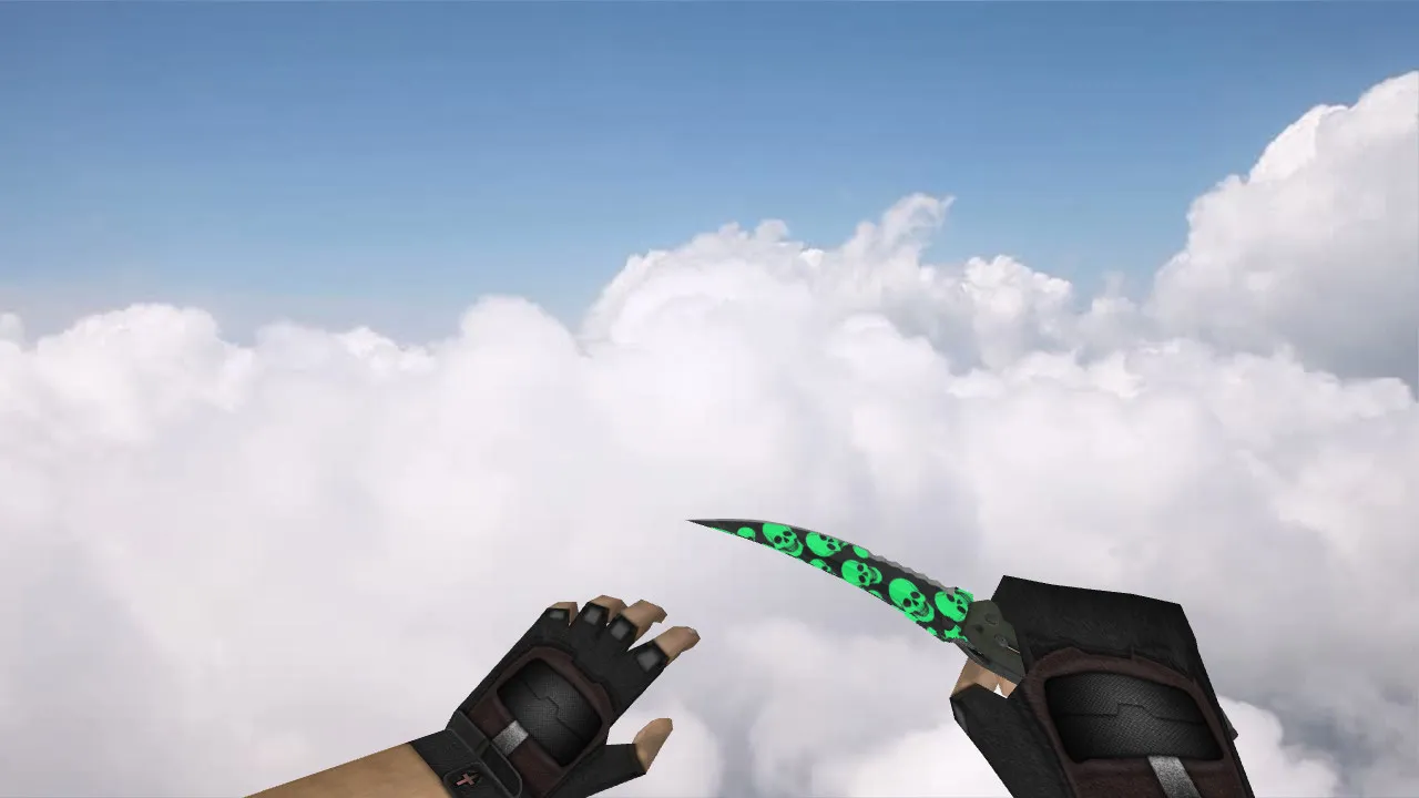 Модель «Flip Knife Skull Pattern» v_knife для CS 1.6: версии p_ и w_, звук, анимация осмотра и качество текстур - скриншот 3