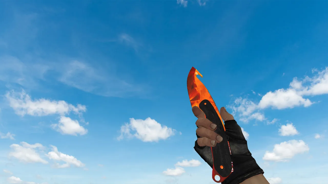 Модель «Gut Knife Fire» (v_, p_, w_) для CS 1.6: звуки, анимация осмотра, текстуры и настройка - скриншот 1