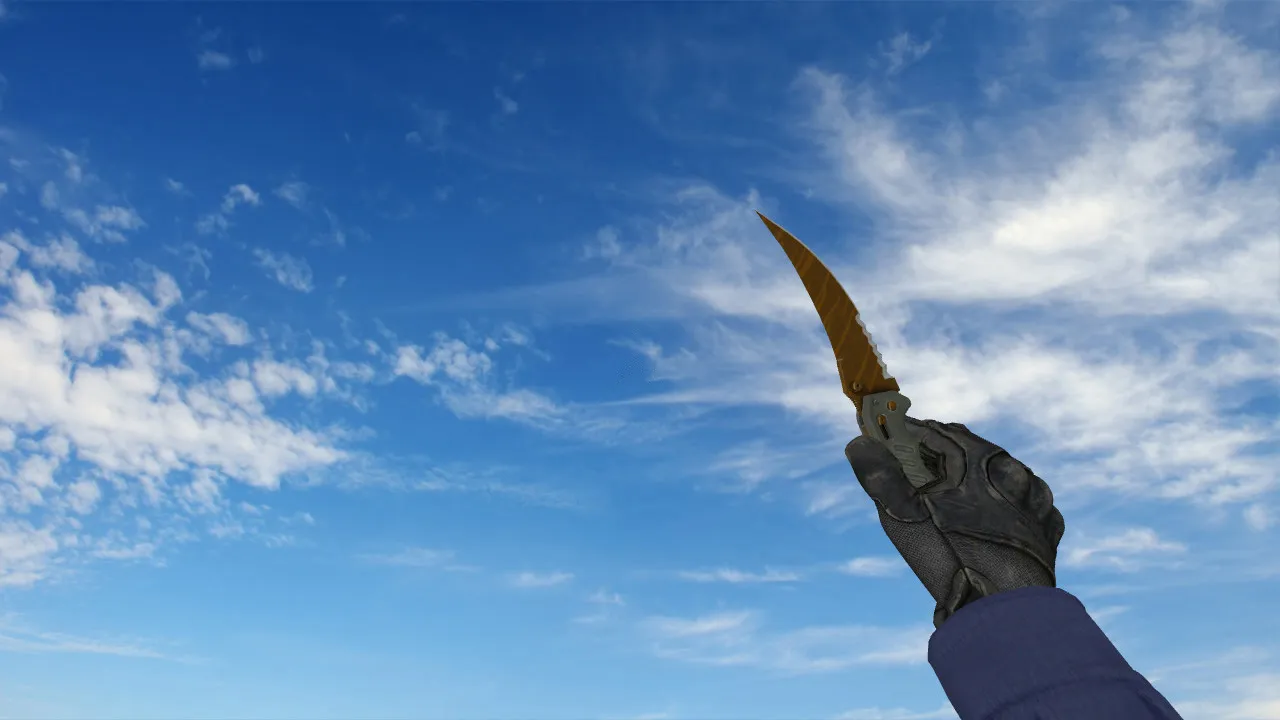 Модель Flip Knife Golden v_knife_flipg для CS 1.6: обзор, звуковое сопровождение, текстуры и анимации — скриншот 1