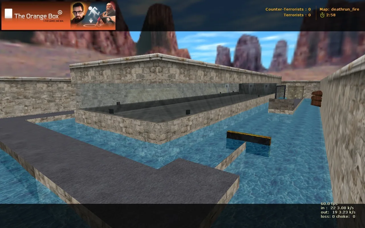 deathrun_fire для CS 1.6: deathrun-карта, ловушки и раунды, баланс команд и тактические точки - скриншот 1