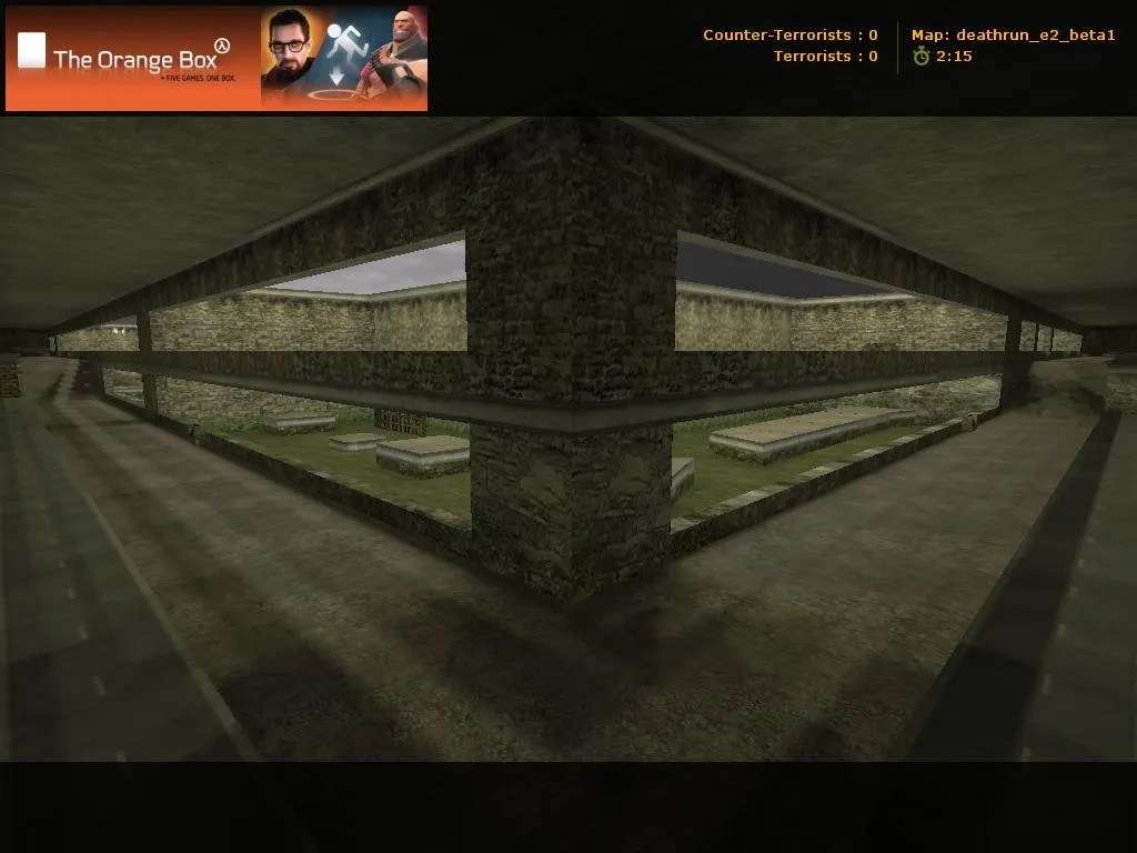 deathrun_e2_beta1 для CS 1.6: карта с ловушками, раундами на выживание и точками для тактики - скриншот 3
