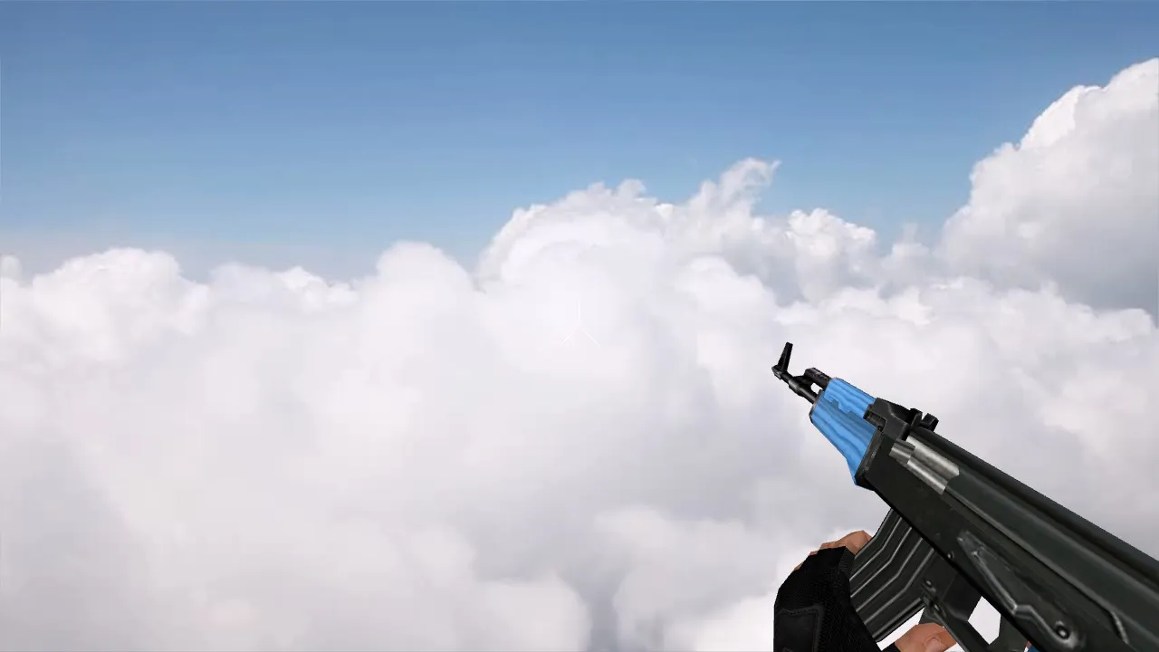 Модель v_ak47 «Default AK-47 Blue Edition» для CS 1.6: p_ и w_ модели, звуки, анимация осмотра — скриншот 2