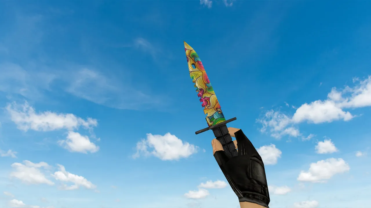 Модель ножа v_knife M9 Bayonet Nathlose для CS 1.6: p_ и w_ модели, звуки, анимация осмотра, текстуры - скриншот 2